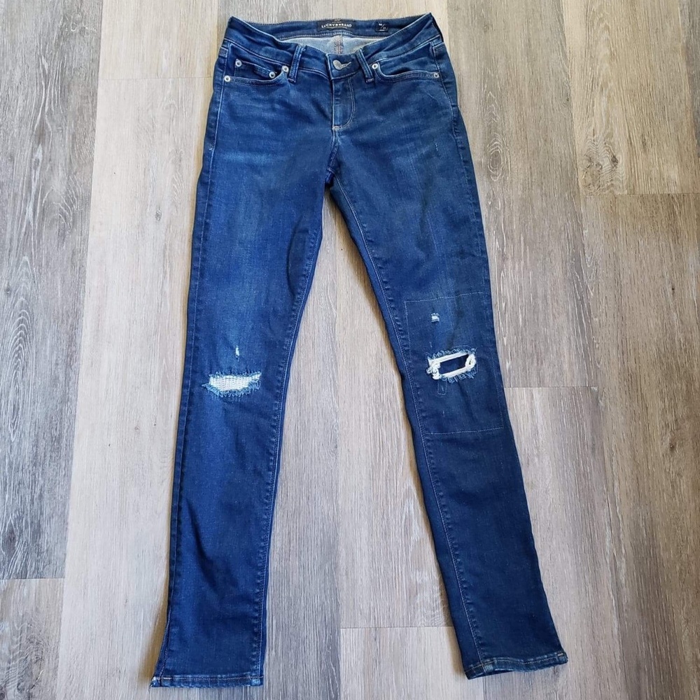 Lolita Skinny Jean With Side Slit Hem. - Picture 1 of 8
